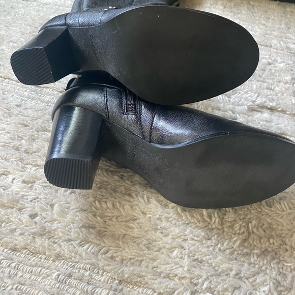 Cole Haan Leather Stacked Heel Boots - Picture 6 of 6